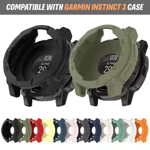 For Garmin Instinct 3 AMOLED 45mm 50mm Case Cover Silicone Protective Shell Frame Bumper For Garmin 