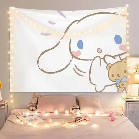 Sanrio Cinnamoroll Printed Tapestry - Dreamy Wall Hanging Backdrop for Cozy Dorm & Home Decor Flat P