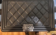 Chanel Boy Bag Black 黑銀 28cm