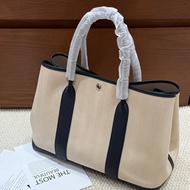 Hermes Garden Party36 花園包 午夜藍帆布拼皮 手提包