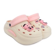 BB DOUBLE รูรองเท้าผู้หญิงแพลตฟอร์มด้านนอกสวมใส่ 2025 ใหม่ลื่นยชายหาดแฟชั่นความสูง อีวา กระเป๋าหัวรอ