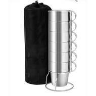 Stainless Steel Cup Mug Insulation Outdoor Camping 4-6 Sets Set.teapot.tea Cup.coffee Cup.stainless 
