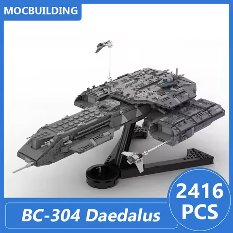 BC-304 Daedalus Deep Space Carrier Class Battlecruiser & X-303 Prometheus Scale Moc Building Blocks 