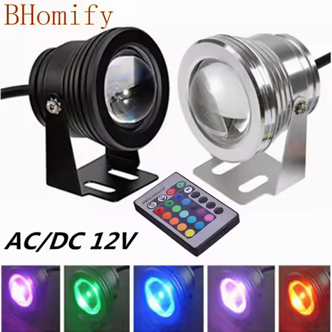 LED underwater light SPOT 10W RGB DC12vIP67 waterproof aquarium swimming pool spotlight stainless ca