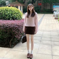 CHANGTONG | ชุดเสื้อและกระโปรงถัก OOTD สำหรับวัยรุ่น