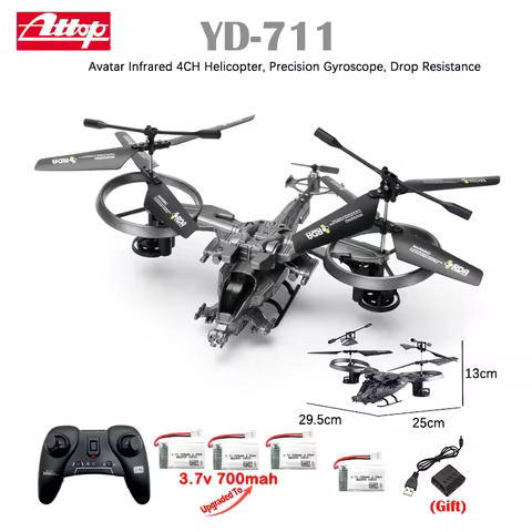 New Arrival YD711 RC Helicopter 2.4G 4CH Precision Gyroscope Drop Resistance RC Drone Avatar Fighter