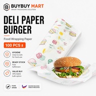 Paper Burger [100pcs±]  Burger Wrapping Wrapper Sandwich Wrapper Kertas Burger