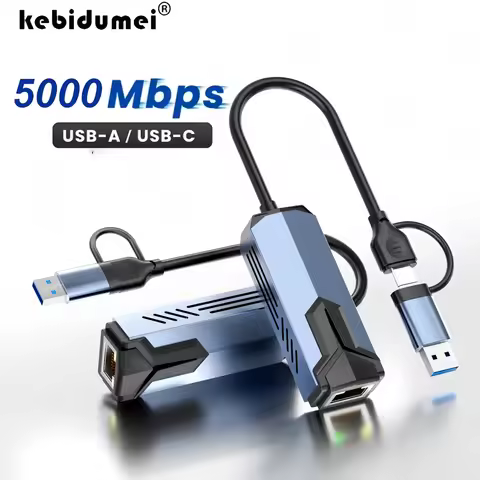 5G USB Ethernet Adapter 5000Mbps USB3.0 Network Card for Laptop PC USB3.0 Type C to RJ45 Switch USB 