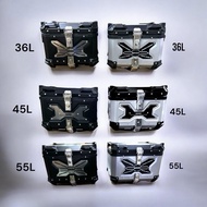 TOP BOX MOTORCYCLE CNC ALUMINIUM (X DESIGN) 36L / 45L / 55L KOTAK MOTOR