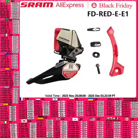 SRAM RED AXS E1 Front Derailleur 2x12 Speed Braze on Not Included Battery Black Original Parts FD-RE