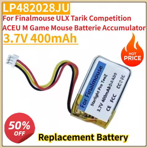 New 3.7V 400mAh LP482028JU Replacement Battery For Finalmouse ULX Tarik Competition ACEU M Game Mous