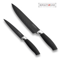 Royalty Line Swiss 2-Piece Chef Knife + Utility Knife Set, Black & White