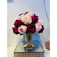 Ready stock roses siap pasu bunga siap gubah bunga hiasan rumah bunga rose velvet bunga meja bunga c