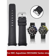 Quick Release Fluoro Rubber Watch Band For IWC Aquatimer Series IW356802 IW376705 IW376710 Soft Silicone Watch Strap 22mm Men
