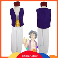 Halloween Adult man Party Costumes Movie Aladdin Costume Cosplay Prince Outfit Aladdin  Adam  Arab F