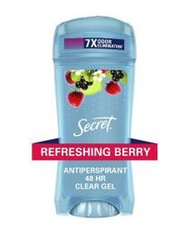 Secret 效期:03/2025年美國原廠全新款．透明凝膠 莓果Berry*1 體香膏+止汗