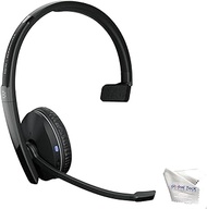 Global Teck Bundle EPOS - Sennheiser 230 Mono Bluetooth Headset with USB Dongle BTD 800, UC, Teams Certified, Connects to Deskphone, PC/Mac, Smartphone and GTW Microfiber