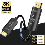 MOSHOU สาย2.1 HDMI 8K ไฟเบอร์ออปติก8K 60Hz 4K 120Hz 48Gbps ความเร็วสูงพิเศษ Dynamic HDR HDCP 2.2และ2.3 Earc สำหรับ RTX4080 PS5