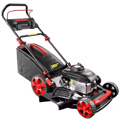 Gas Powered Push Lawnmower, Self-Propelled Gas Lawnmower, 21-Inch Cutting Deck, 201cc 4-Cycle Engine