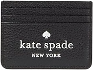 Kate Spade Small Slim Card Holder Case Wallet Black Silver Glitter, Silver, Small, Card Case Wallet