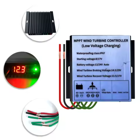 0-800W MPPT Wind Turbine Generator Charge Controller 12V 24V 48V IP65 Waterproof Fan Windmill Chargi