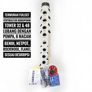 (TERMURAH) FULL SET VERTIKULTUR HIDROPONIK TOWER 32 LUBANG - BELIEVESTORE7