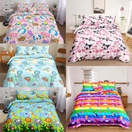 Printed Canadian Bedsheet Cartoons Anime One Piece Dinosaur Hello Kitty Luffy Kids Bed Sheet