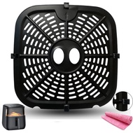 Square Air Fryer Replacement Crisper Tray for 6.8QT Dreo Air Fryer Pro Max, 9.6IN Upgraded Double-la