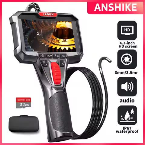 Two-Way Articulating Borescope Camera with Light, 0.25in/0.15in Slim Probe, Industrial Endoscope Ins