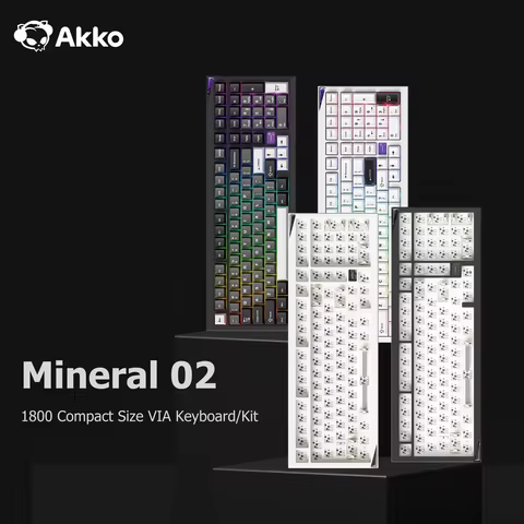Akko Mineral 02 Mechanical Keyboard/Barebone Kit Aluminum 102 Keys VIA RGB Hot Swap Tri-mode Wireles