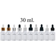 (แพ็ค100)สุดคุ้ม ขวดแก้วสีขาวทืบ 10ml 15ml  30ml คอมล คอ18 dropper glass ขวดใส่เซรั่ม ขวดพกพา ดรอปเป