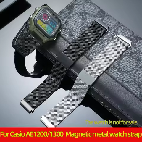 For Casio AE1200 AE1300 Stainless Steel Watch Strap AE-1200WH Waterproof Breathable Mesh Strap Stron