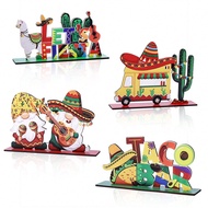 1 ชิ้น ตกแต่งโต๊ะกลางปาร์ตี้ 5 พฤษภาคมแบบ 2D แบน ไม้ Mexicano