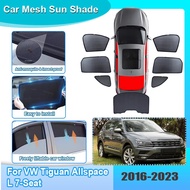 Car Sunshade For Volkswagen VW Tiguan Allspace L 7-Seat AD BW MK2 2016-2023 Visor Mesh Anti-UV Frame