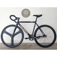 TSUNAMI SMN-100 TRISPOKE Fixie | Fixed Gear Bicycle Black Gold
