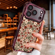 Retro Floral Burgundy Case Cover For OPPO A6C F29 A17 A16 A15 A54 A31 A9 2020 A5S A3S A55 A57 A72 A9