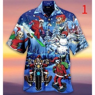 S~5XL Christmas Snowman Skeleton Series Polo Shirt Men Short Sleeve Fashion Casual Sport Top Male