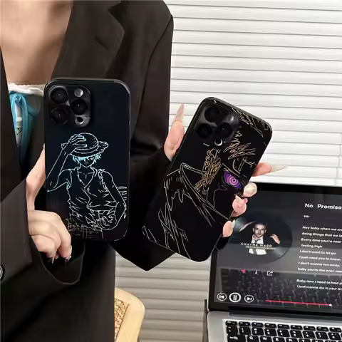 3D Anime Naruto Pain Phone Case for iPhone 13 14 15 16 Pro Max Plus 16Pro Luffy Particle Cartoon OME