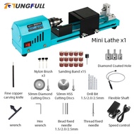 DIY Woodworking Lathe Milling Machine Grinding Polishing Drill Rotary Tools 150W Mini Lathe Beads Machine Buddha Pearl L