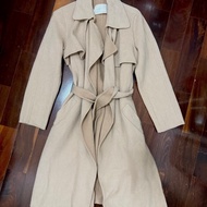 Pink Beige Angola Blend Wool Coat