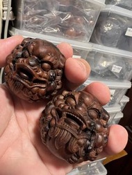 擋煞  - 108.1 g - 大對珠/健康球/練手球 Directions of health balls (百年古樹齡 - Lightning-struck Wood - 雷擊棗木） 50 mm 