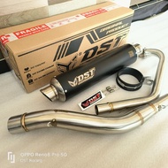 knalpot dst racing SK jenong dop 35cm full set bending 150cc inlet 50 mm racing exhaust full stainle