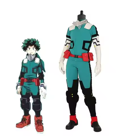 Anime Academia Cosplay Midoriya Izuku Deku Battle Cosplay Costume My Hero Unisex Costume Set Hallowe