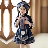 March Three Costume Children's Guangxizhuang Ethnic Minority Costume Miao Ethnic Rocking Ethnic Loli