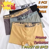 KATUN Bundle of 5 Pcs Men's Boxer Briefs, Soft, Cool Cotton, L-4XL [HELLO BOXERS]