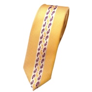 Classic Self-Tie Tie In Yellow Elegant Style A Little Pattern But Looks Good. Small Size 6 cm Length