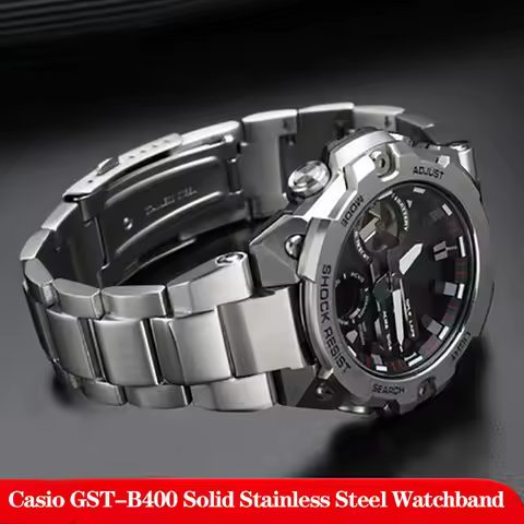 Solid Stainless Fine Steel Watchband Suitable For Casio Watch G-SHOCK Steel Heart GST-B400 Series Sp