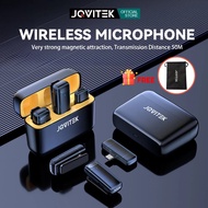 JQVITEK LM04 Wireless Lavalier Mic 1‑to‑2 Dual Mic 2.4G 30m Range 6H Battery Mix+Noise Cancelling+Mo