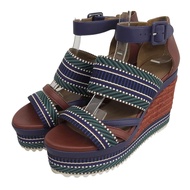 成色極佳 ▲愛馬仕 181094Z Roma 坡跟繫帶皮涼鞋 多色 36碼 西班牙製造 女款