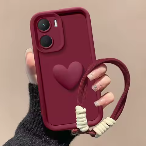 For Xiaomi Poco X7 Pro Case Xiaomi Poco X7 Pro Phone Case Full Package Matte Love Heart Hnad Strap B